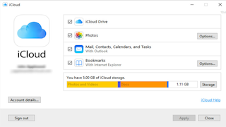 Screenshot aus iCloud (Windows-App)