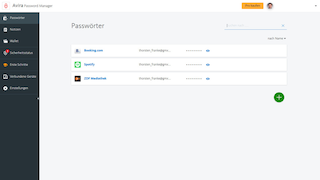 Screenshot aus Avira Password Manager