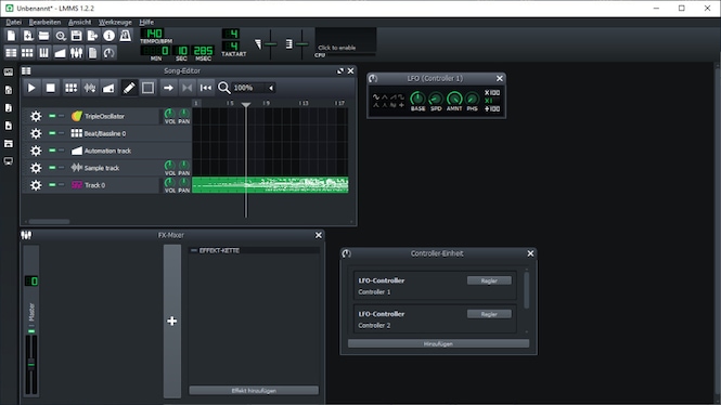 Screenshot aus LMMS (Linux MultiMedia Studio)