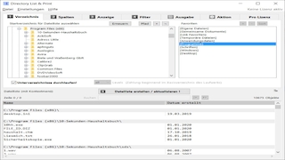 Screenshot aus Directory List & Print