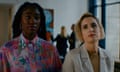 Gina (Tymika Tafari)  and Mae (Zoe Lister-Jones) in Slip.