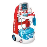 Smoby Doctor Playset Trolley Red - The Doctor Trolley Playset from Smoby is perfect for your aspiring little caregiver. This set is loaded with fun accessories and features sounds found on real hospital monitors for a fully immersive pretend play experience.