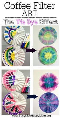 Busy Kids Happy Mom: How to Tie-Dye Coffee Filters for Kids Coffee Filter Art. Pinned by SOS Inc. Resources. Follow all our boards at pinterest.com/sostherapy/ for therapy resources.