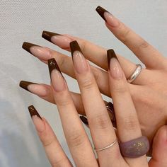 Uñas Color Cafe, Brown Acrylic Nails, Arylic Nails, Acylic Nails, Simple Acrylic Nails, Classy Acrylic Nails, Long Acrylic Nails Coffin, Aycrlic Nails, Nagel Inspo