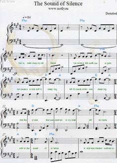 sheet music for the sound of silence