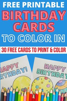 birthday cards to color