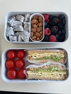 two plastic containers filled with different types of food