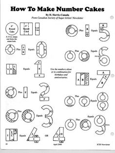 how to make number cakes worksheet with numbers and symbols in the form of letters