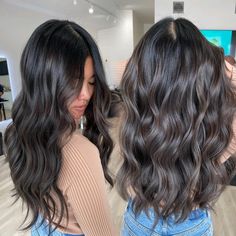 Ash Brown Balayage on Brunette Base Ash Brown Hair Balayage Brunettes, Brunette Hair Ash Brown, Brunette Hair Ash, Ash Brown Hair Dark, Ashy Brown Hair Color, Dark Ashy Brown Hair, Natural Ash Brown Hair