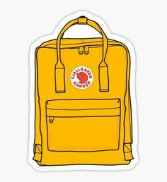 a yellow backpack sticker with the words, i'm going to school on it