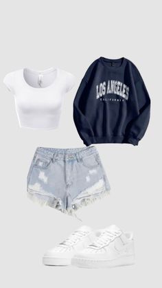 Looks Com Short, Simple Outfits For School, Casual Preppy Outfits, Summer Outfits For Teens, Trendy Outfits For Teens, Casual School Outfits, Cute Preppy Outfits, Cute Outfits For School, Trendy Summer Outfits