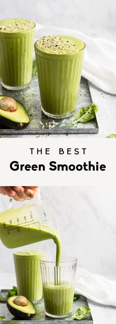 the best green smoothie recipe is made with avocado