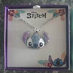 New...! Stitch Necklace, Pendent Necklace, Disney Jewelry, Stitch Disney, Lilo And Stitch, Blue Purple, Blue And Purple, Necklaces, Disney