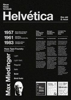 a black and white poster with the words helvettica on it