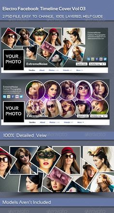 two facebook covers with different images on them