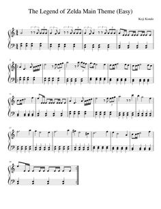 the legend of zelda main theme easy piano sheet music for beginners to play