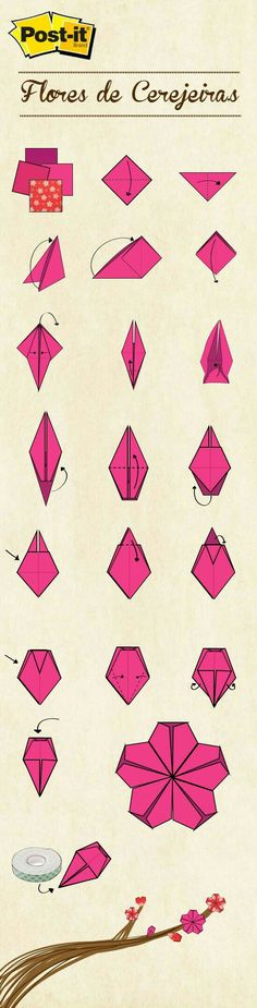 the instructions for how to make an origami bird