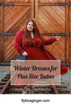 Plus size, fashion, style, OOTD, PSOOTD, outfit inspo, winter, dress, red Dresses For Plus Size, Outfit Inspo Winter, Pleated Skirt Dress, Winter Dress