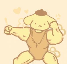 a drawing of a teddy bear with chains on it's chest and arms stretched out