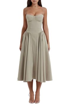 HOUSE OF CB Samaria Corset Fit & Flare Dress | Nordstrom Bandeau Tops, Sleeveless Outfit, Dress Sleeve Styles, Holiday Party Dresses, Sling Dress, Vestidos Vintage, Vintage Elegant, Party Dresses For Women, Spaghetti Strap Dresses