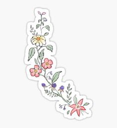 a sticker with flowers and leaves on it