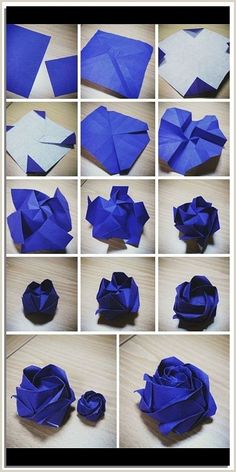 Get creative with origami and make your own designs with our beginner-friendly tutorials. Rose En Origami, Easy Origami Flower, Origami Rose