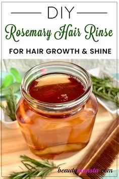 Suffer from thinning hair, premature graying and itchy scalp issues? Try using this herbal DIY rosemary hair rinse for hair growth & more! The herb rosemary smells fresh, pungent and herbaceous. It has long been used as a memory booster, food spice and also hair treatment! Yup, women in the Mediterranean would use rosemary as … Diy Hair Growth Spray, Feminine Hair, Rosemary Hair Growth, Hair Recipes