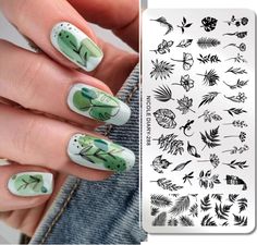 Leaves Flower Nail Stamping Plates Image Painting Nail Art - Etsy Nail Designs Stamping, Nail Art Stamp, Stamping Nail Art Ideas, Nail Stamping Ideas, Nail Stamping Art, Stamp Nails, Stamp Nail Art, Flower Stamping, Nail Stamping Designs