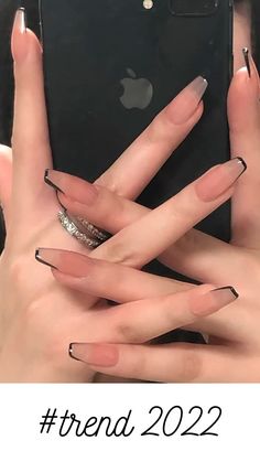 French tip nails in a short coffin style, spring nails, spring 2022 nails, nail 2022 trend spring, 2022 nail trends, snail 2022 trends, baddie nails, baddie nails acrylic, baddie nail art, long acrylic nails, dope nail designs, coffin nails, nails, coffin shape nails, short coffin nails, french tip nails, acrylic nails, how to shape coffin nails,coffin-shaped nails, short nails, coffin, coffin french nails, french nails, diy french coffin nails, french tip nails at home, nails at home, Black Nails Tips, French Acrylic Nails Coffin, Fake Nails Black, Nails Clear, Cover Nails, Nails Medium Length, Short Coffin, Press On Nails Medium