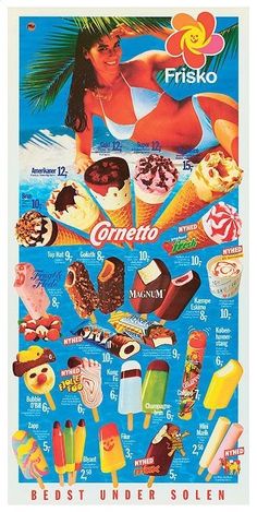 Ice Cream Beach, Magnum Ice Cream, Ice Cream Menu, Filmmaking Inspiration, Vintage Memory, Old Signs