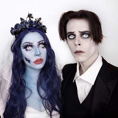 51 Creative Couples Costumes for Halloween - Page 5 of 5 - StayGlam Creative Couples Costumes, Couples Costumes For Halloween, Corpse Bride Makeup, Halloween Custumes