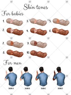 the different types of skin tones for men and women are shown in this graphic diagram