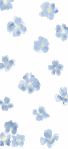 blue and white flowers on a white background with watercolor effect in the bottom right corner