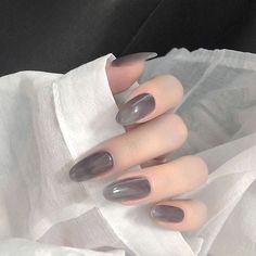 Colored Nail Tips, Grey Nail, Fake Nails French, Fake Nails With Glue, Gray Nails, Nail Forms, Diy Nail Art