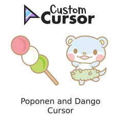 a cartoon character holding a lollipop with the words popcorn and dango cusor