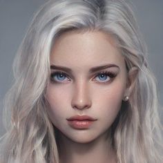 a woman with blonde hair and blue eyes