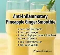 an iphone screen with the text, anti - hemamatory pineapple ginger smoothie