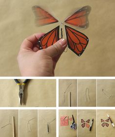 the process of making butterfly shaped paper clips