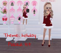 Dress to impress holiday outfit idea Dress To Impress Bossy Outfit, Festive Holiday Outfits Dress To Impress, Dti Theme Festive Holiday, Guru Dress To Impress, Dress To Impress Festive Holiday Theme, Dress To Impress Holiday Break Theme, Dti Outfits Festive Holiday, Pennywise Dress To Impress, Holiday Break Outfit Dress To Impress