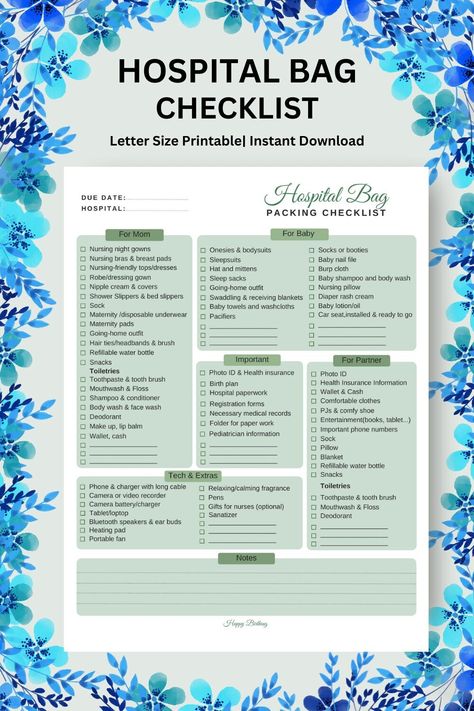 Labor and Delivery Checklist Hospital Bag Checklist, Maternity Printable Hospital Delivery Bag Checklist for mom, spouse/partner, and baby.  Stay fully prepared for your special day with our comprehensive Hospital Delivery Bag Checklist - helping you to have a smooth and stress-free birthing experience. This is a DIGITAL PRODUCT. No physical product will be shipped to you.  File Type: INSTANT DOWNLOAD PRINTABLE FILE WHAT YOU ARE PURCHASING Minimalist Maternity Hospital Bag Checklist (Digital Fil Maternity Hospital Bag Checklist, Delivery Bag Checklist, Pregnancy Hospital Bag Checklist, Maternity Hospital Bag, Baby Hospital Bag Checklist, Delivery Hospital Bag, Labor Bag, Hospital Checklist, Hospital Bag For Mom To Be