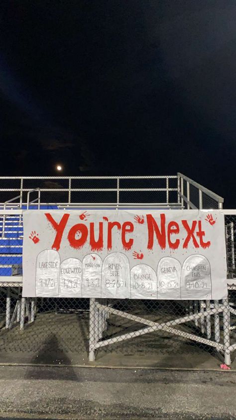 Homecoming Pomp Boards, Student Council Games Pep Rally, White Out Signs Football, Hoco Run Through Signs, Pep Rally Banner Ideas, Senior Signs For Pep Rally, Hoco Pep Rally Posters, Fiesta Theme Pep Rally, Highschool Football Game Posters