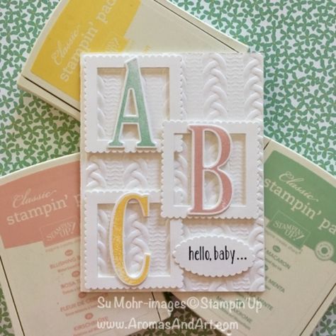 Amigurumi Patterns, Up Baby Shower, Baby Cards Handmade, Stampin Pretty, Welcome Card, Trendy Baby Shower Ideas, Baby Blocks, Hand Of Cards