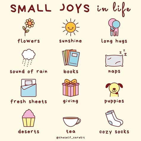 Small Joys, Self Care Bullet Journal, Vie Motivation, Joy Of Life, Mental And Emotional Health, Self Care Activities, Self Care Routine, Self Improvement Tips, Emotional Health