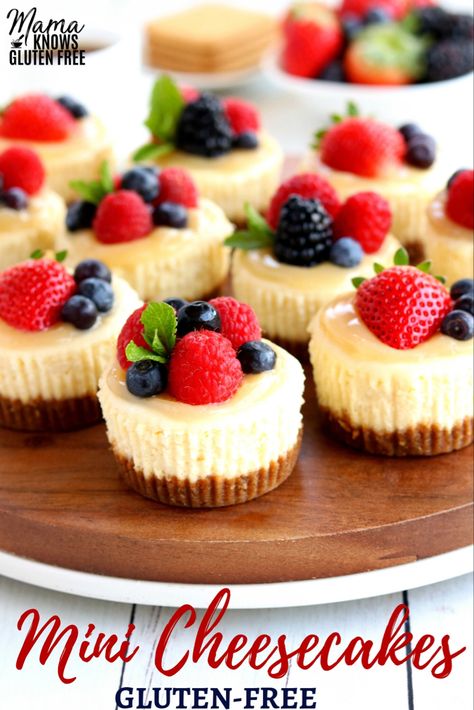 Dessert For Parties, Biscotti Cheesecake, Mini Cheesecakes Easy, Rich Cheesecake, Best Gluten Free Desserts, Biscuits Graham, Dessert Sans Gluten, Gluten Free Deserts, Easy Gluten Free Desserts