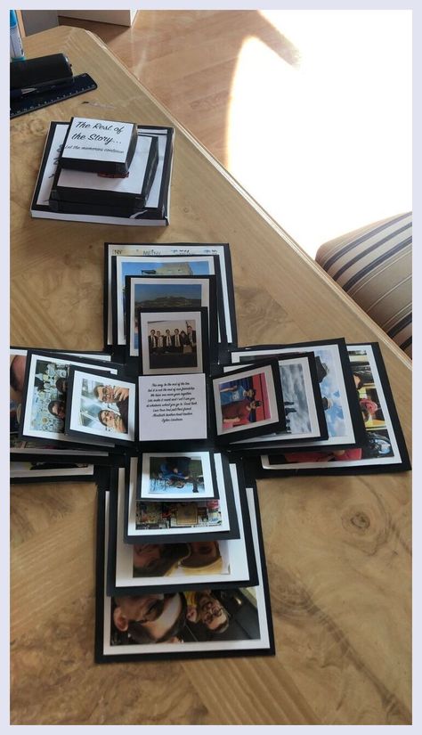 Cadeau Photo Diy, Diy Cadeau Couple, Idee Cadeau Diy, 18th Birthday Gifts For Best Friend, Photobox Ideas, 18th Birthday Present Ideas, Photo Box Diy, Birthday Present For Boyfriend, Anniversaire Diy