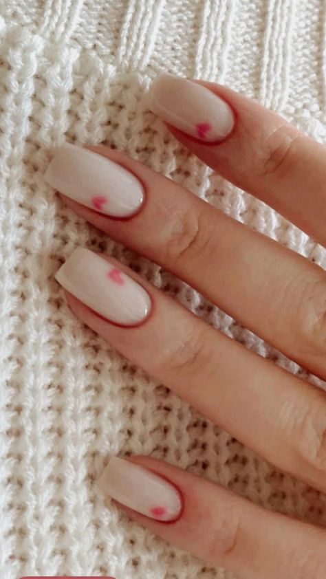 White Nail, Heart Nails, Nature Tattoos, Manikur Kuku, Casual Nails, Classy Acrylic Nails, Soft Nails, Nagel Inspo, Funky Nails