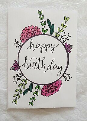 How To Make A Happy Birthday Card, Card Ideas For Birthday Aesthetic, Happy Birthday Cards Easy To Draw, Birthday Card Ideas With Watercolor, Happy Birthday Handmade Gift, Birthday Cards Inside Ideas, Birthday Gift Letter Ideas, Gift Card Handmade, Birthday Card Ideas Inside The Card