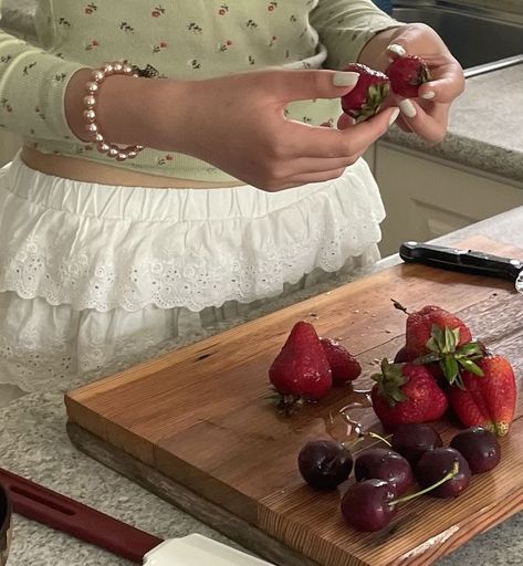 Spring Aesthetic, Spring Vibes, Strawberry Shortcake, Summer Aesthetic, Dream Life, Strawberries, Mood Board, Vision Board, A Woman