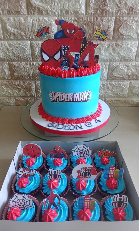 Simple Spider Man Cake, Spiderman Torte, Spiderman Topper, Spider Man Cake, Spiderman Cupcakes, Unicorn Cupcakes Toppers, Photo Cake Topper, Man Cake, Eid Stickers