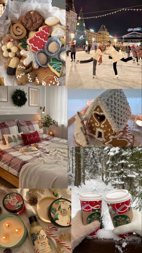 Christmas Inspo Pictures, Xmas Inspo Christmas Decor, Aesthetic Winter Pictures Cozy, Holiday Vibes Christmas, Christmas College Dorm, December Aesthetic Collage, Christmas Holiday Aesthetic, Christmas Vision Board Aesthetic, Xmas Asthetic Pics